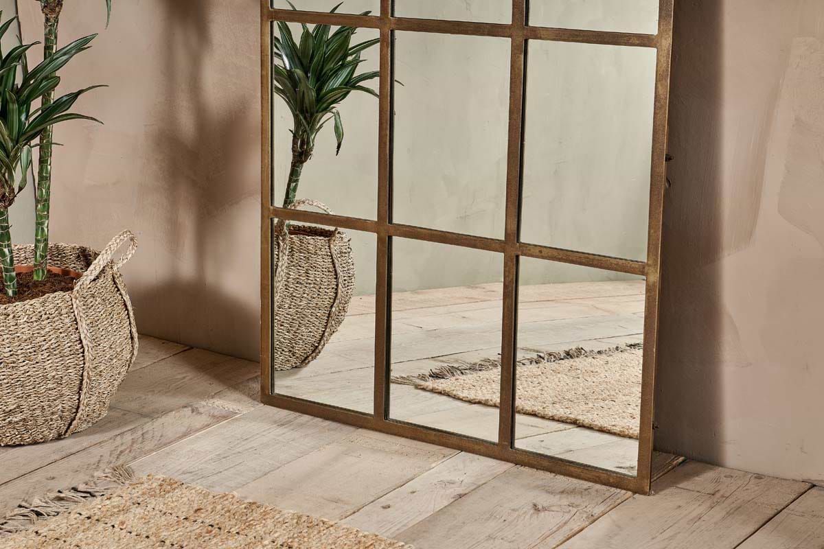 Imoma Iron Full Length Arch Mirror - Brass-nkuku