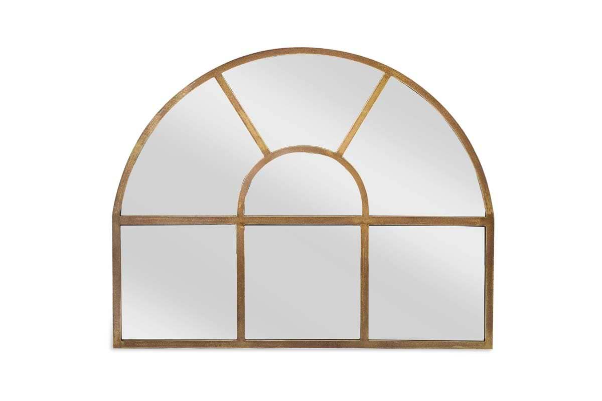 Imoma Iron Overmantel Arch Mirror - Brass-nkuku