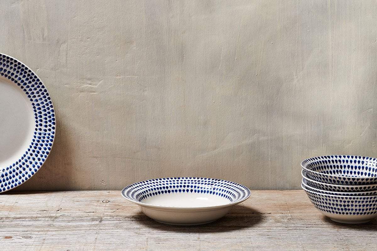 Indigo Drop Pasta Bowl-nkuku