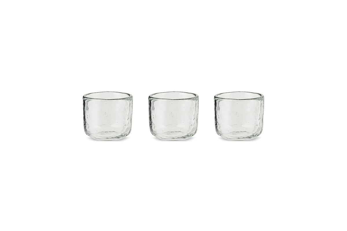 Irda Glass Small Tealight - Clear - Small (Set of 3)-nkuku