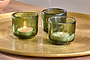 Irda Glass Small Tealight - Dark Emerald - Small (Set of 3)-nkuku