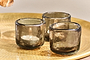 Irda Glass Small Tealight - Smoke Brown - Small (Set of 3)-nkuku