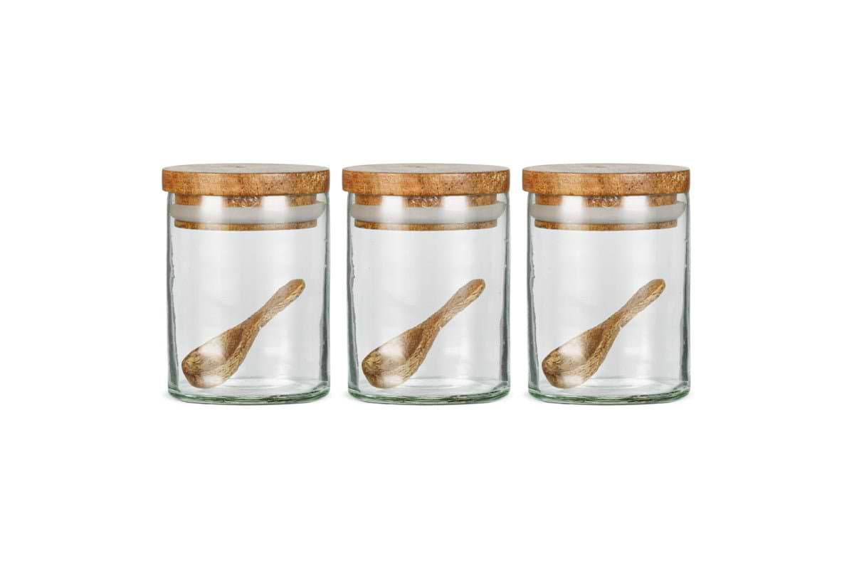 Izaan Spice Jar - Clear - (Set of 3)-nkuku