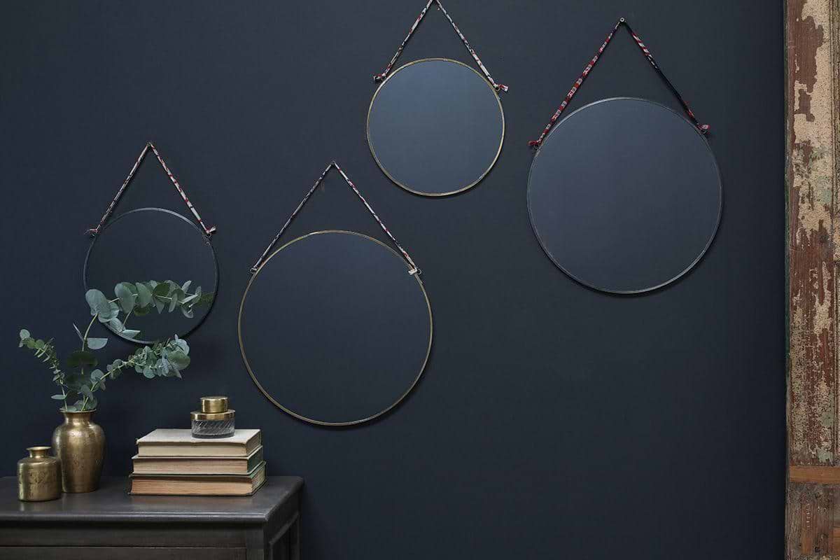 Kiko Round Mirror - Brass-nkuku