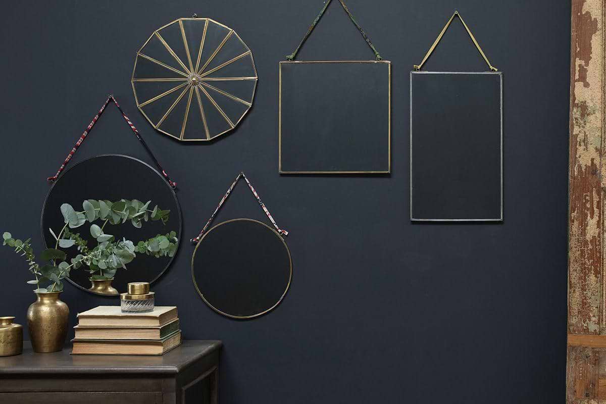 Kiko Round Mirror - Brass-nkuku