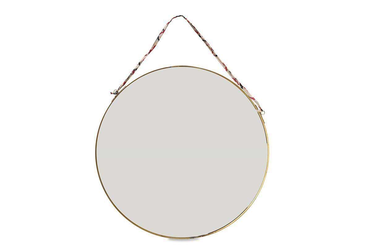 Kiko Round Mirror - Brass-nkuku