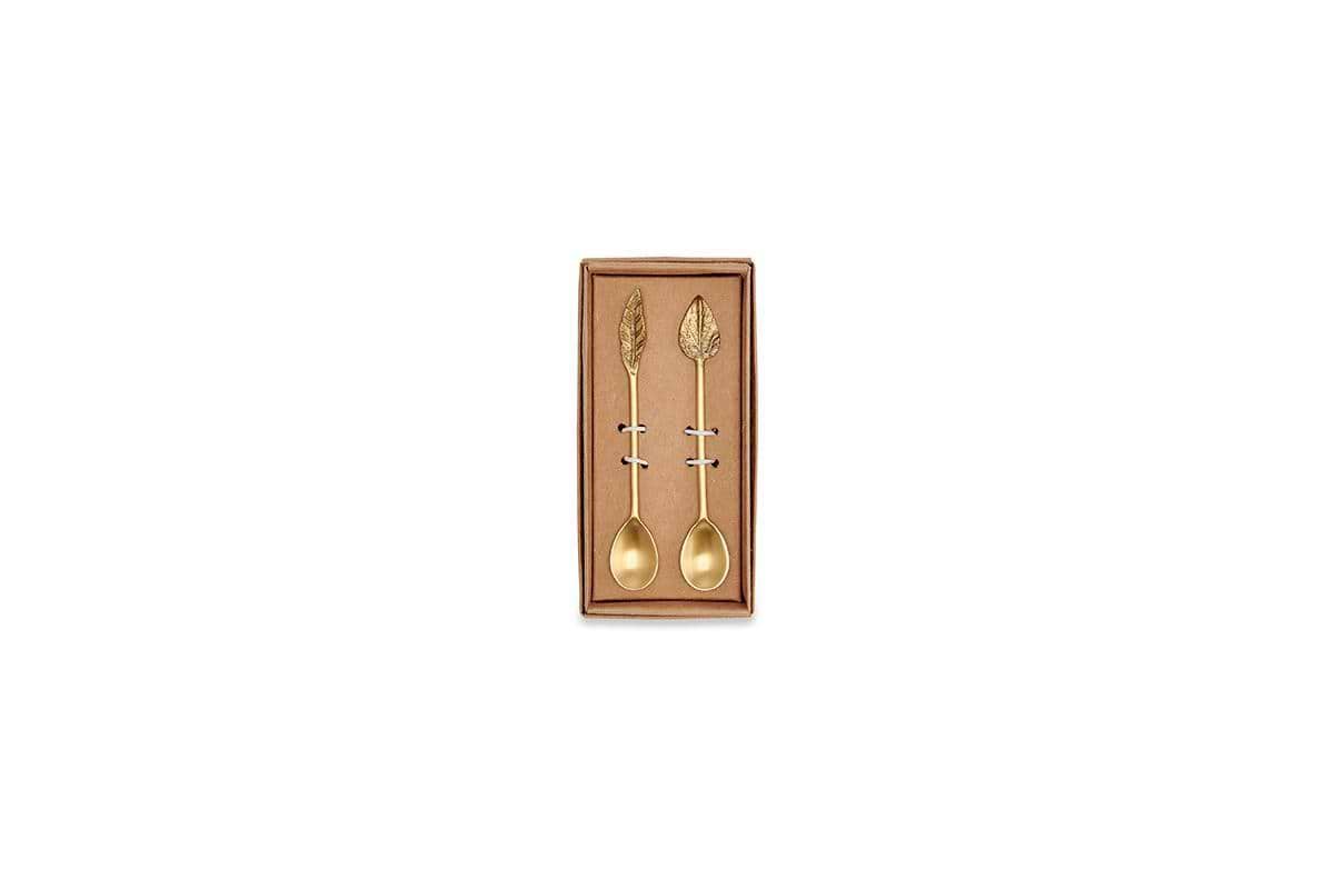 Leaf Spoon Gift Set - Antique Brass (Set of 2)-nkuku