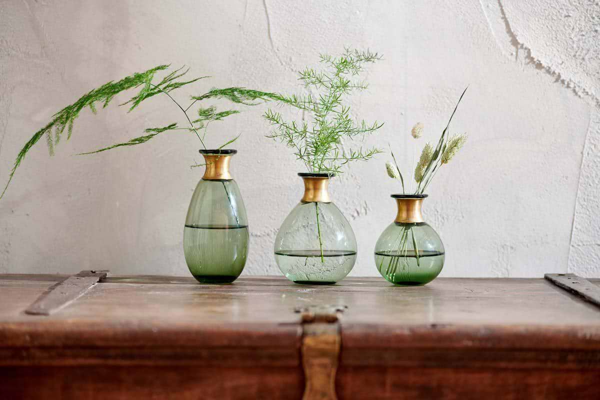 Miza Mini Glass Vase - Green-nkuku
