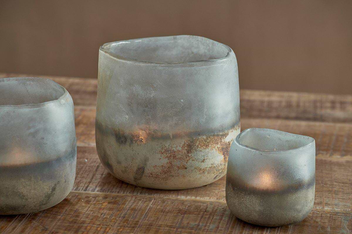 Ngolo Tealight Holder - Aged Smoke-nkuku