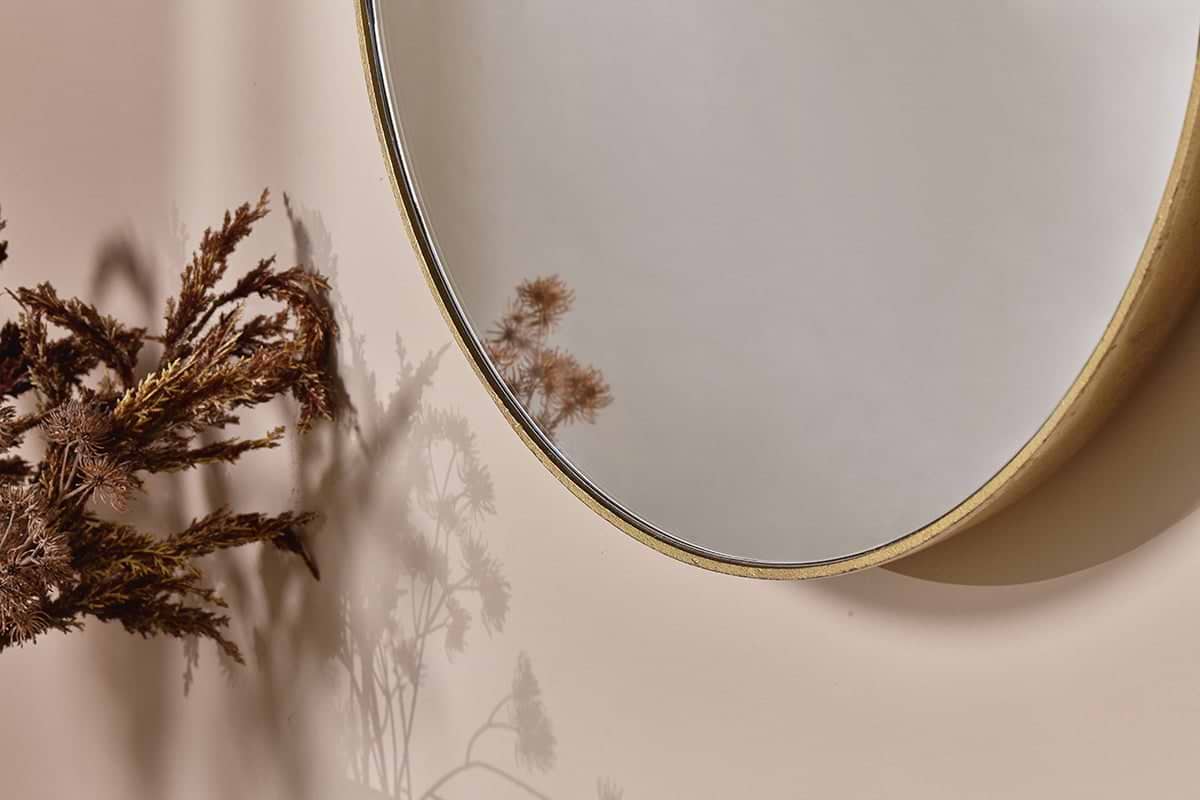 Olena Round Mirror - Antique Brass-nkuku