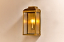 Riad Outdoor Lantern - Antique Brass And Clear-nkuku