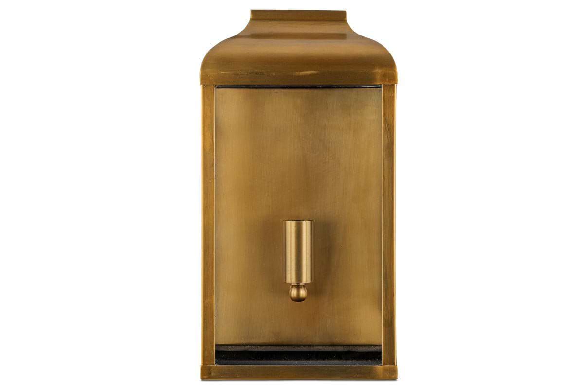 Riad Outdoor Lantern - Antique Brass And Clear-nkuku