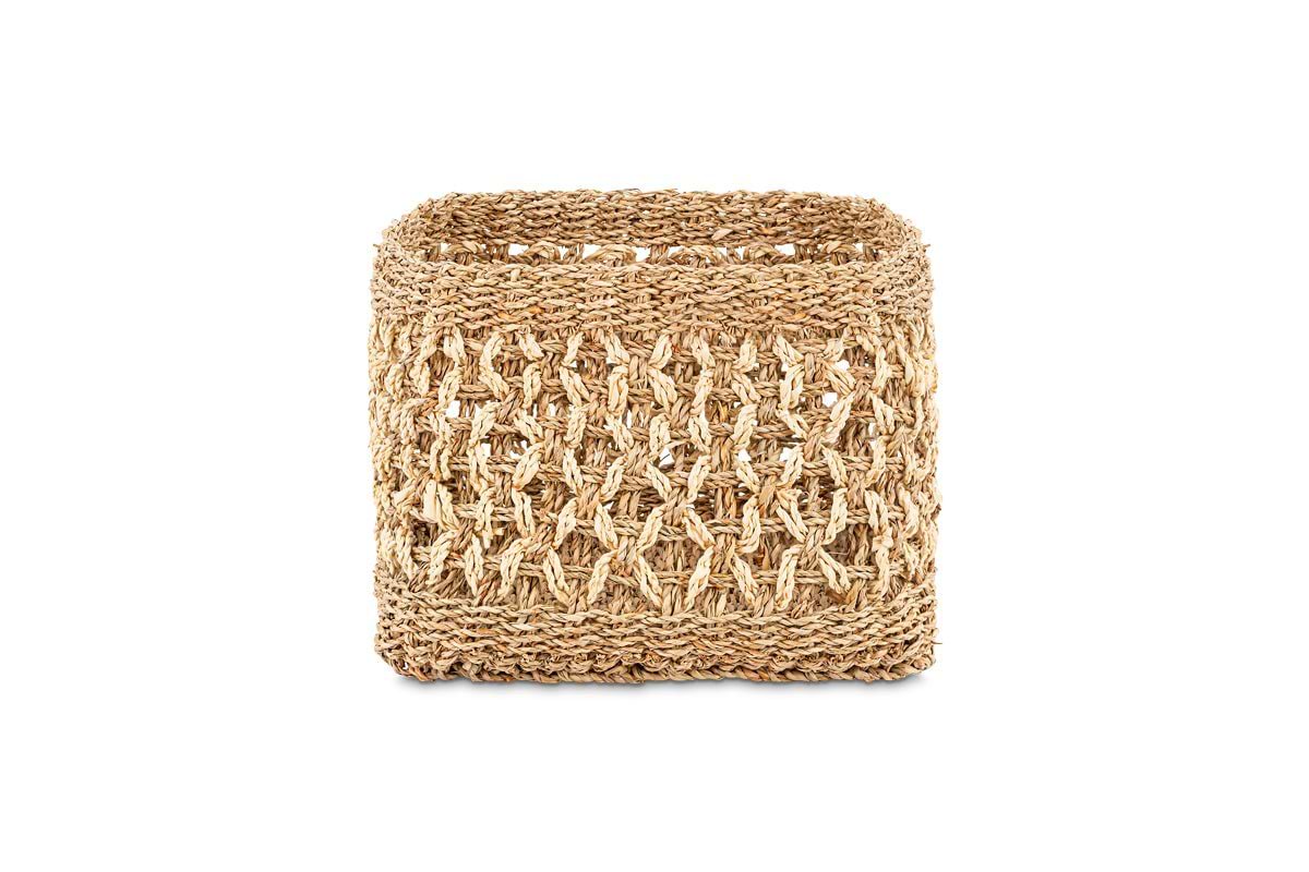 Shimla Square Seagrass And Palm Leaf Basket-nkuku