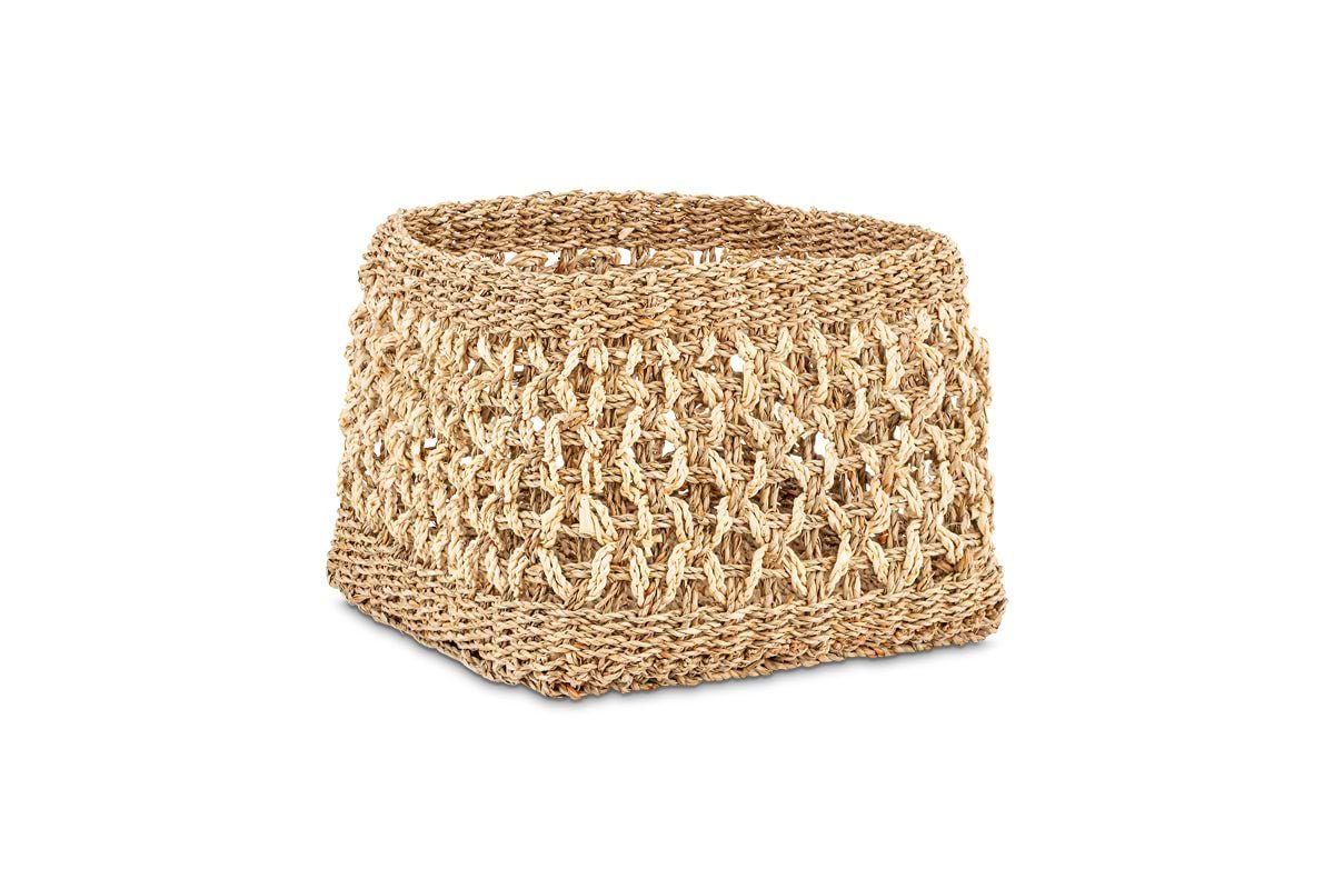 Shimla Square Seagrass And Palm Leaf Basket-nkuku