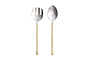 Sirkali Salad Server Set - Brushed Gold (Set of 2)-nkuku