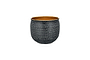 Tembesi Etched Planter - Antique Black & Brass-nkuku