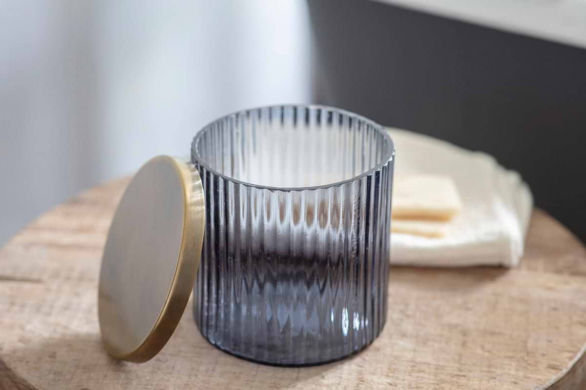 Valeska Recycled Glass Storage Pot-nkuku