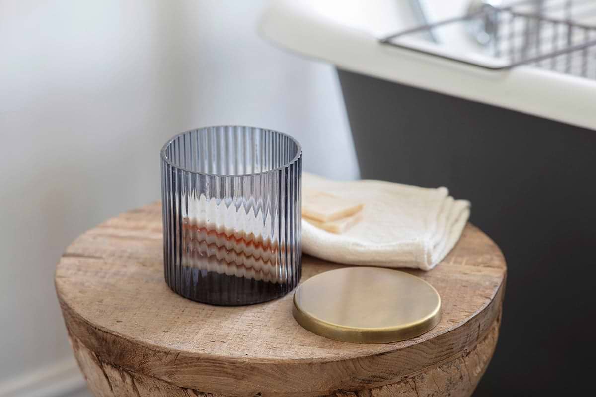 Valeska Recycled Glass Storage Pot-nkuku