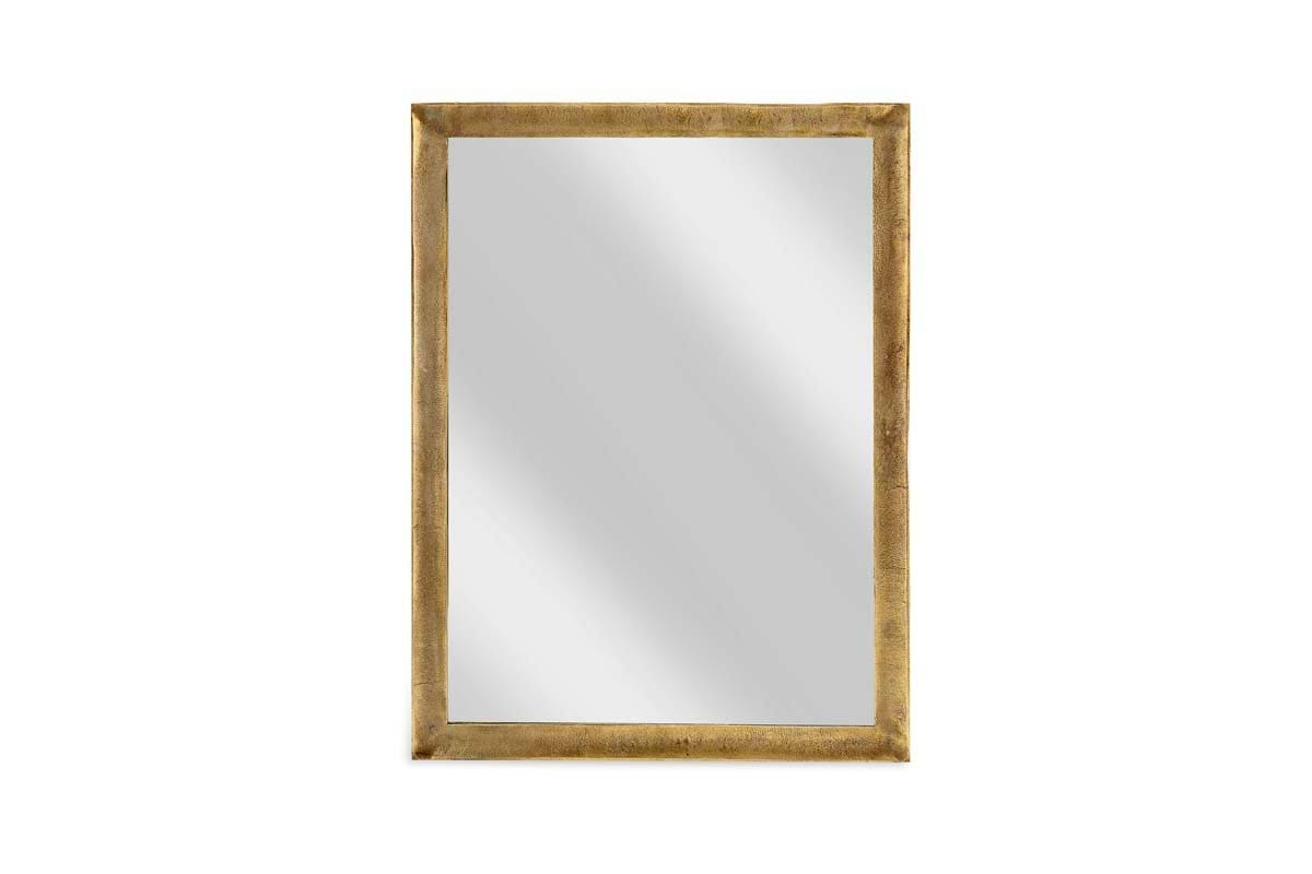 Yadur Rectangular Mirror - Antique Brass - Large-nkuku