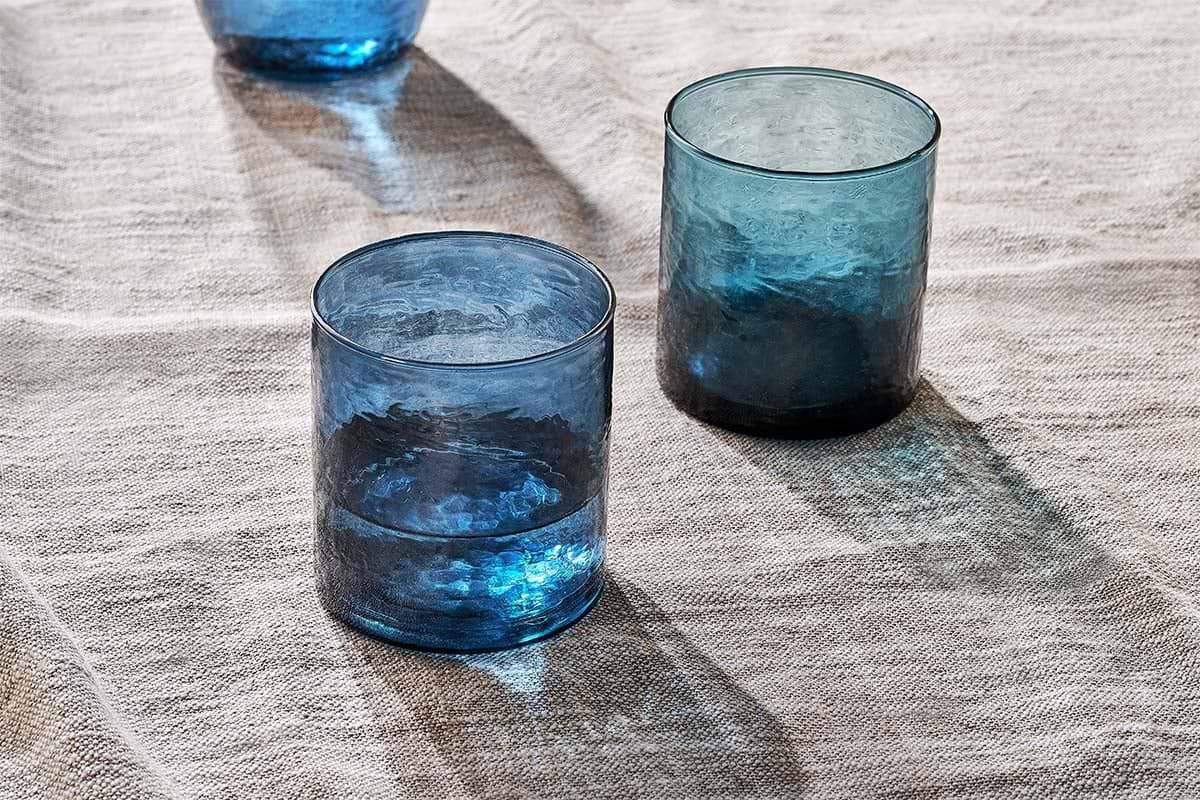 Yala Hammered Tumbler - Indigo (Set of 4)-nkuku