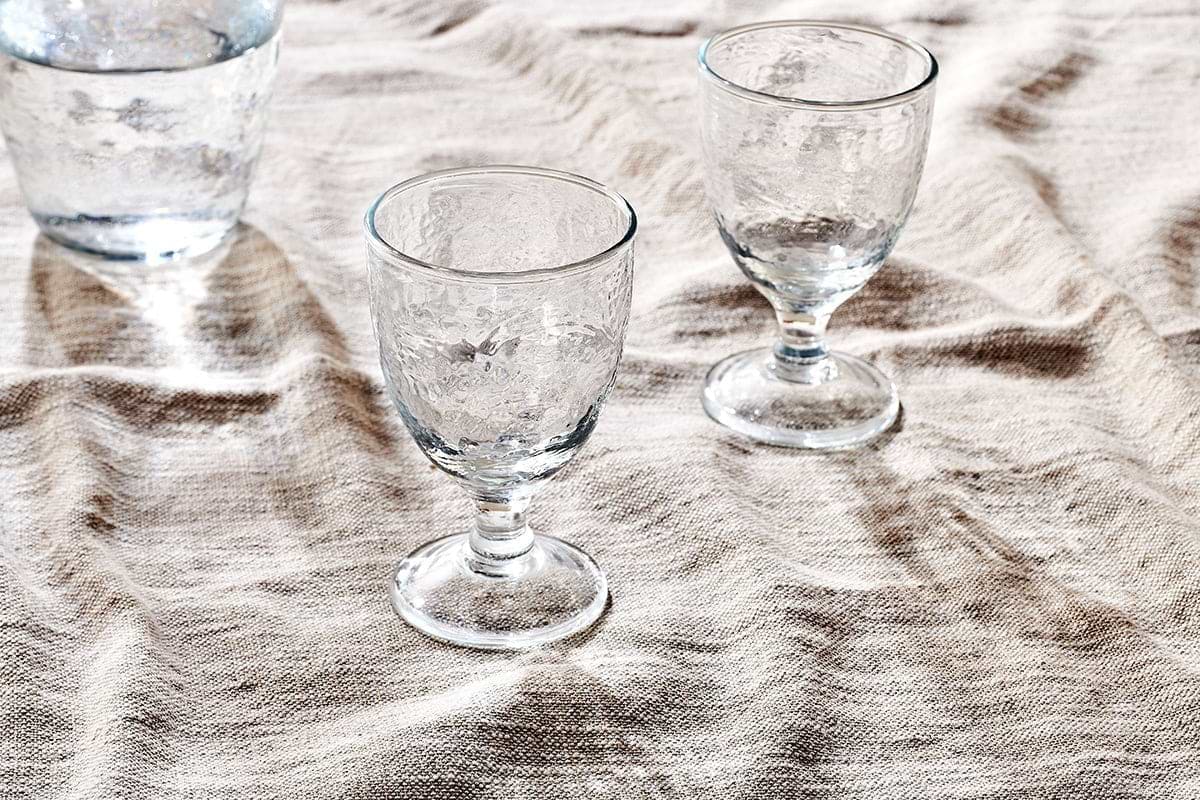 Yala Hammered Wine Glass - Clear Glass (Set of 4)-nkuku