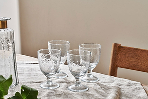 Yala Hammered Wine Glass - Clear Glass (Set of 4)-nkuku