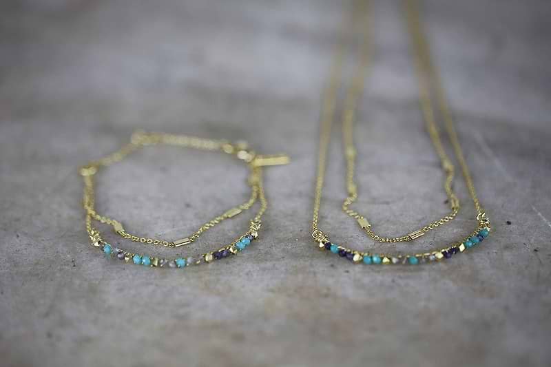 Nkuku Jewellery & Accessories Aja Lolite, Labradorite and Calcydon Necklace
