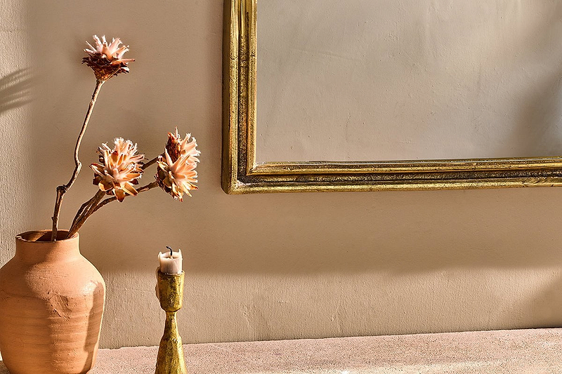 Nkuku MIRRORS WALL ART & CLOCKS Almora Arched Mirror - Antique Brass - Small