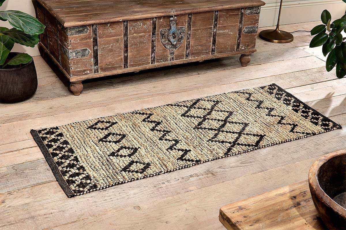 Magical Abstract Pattern Hemp Runner Rugs, Black and off White Jute Stair  Runner Carpet 2.5 X 20 Ft, Bohemian Jute Kitchen Runner Capet 3X8 