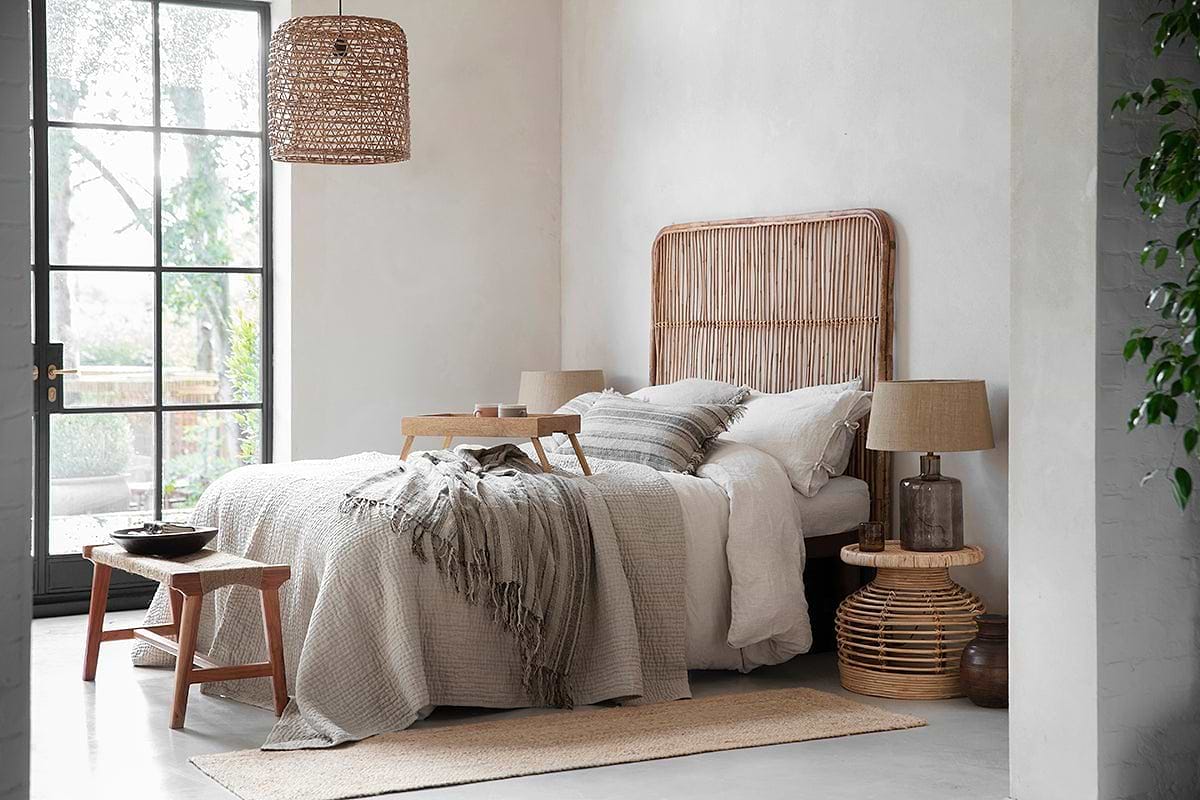 King top rattan bedhead