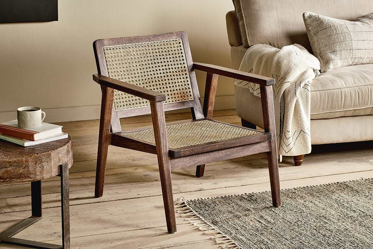 Nkuku CHAIRS STOOLS & BENCHES Atri Mango Wood & Cane Occasional Chair