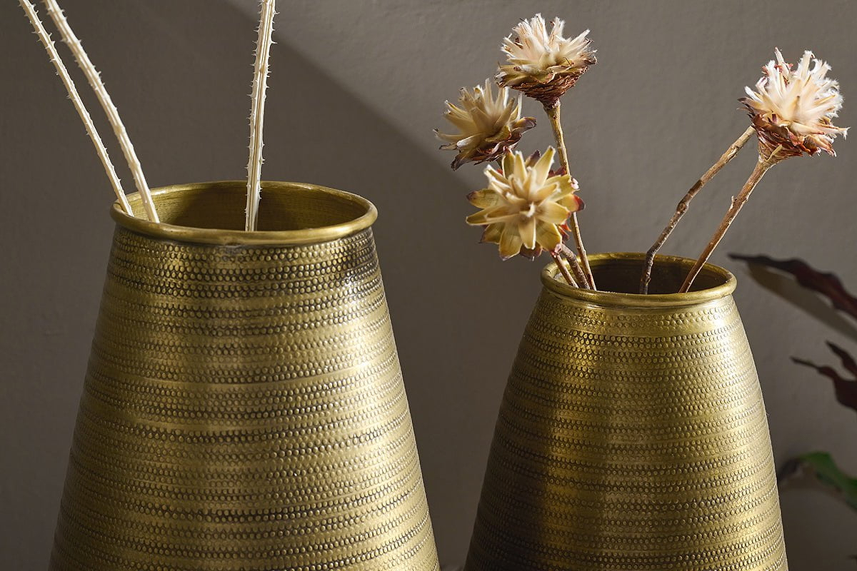 Batnan Wide Antique Brass Vase
