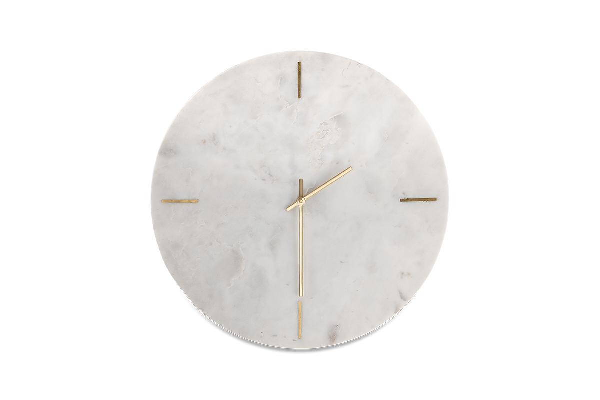 Nkuku Decorative Accessories Besa Marble Clock - White