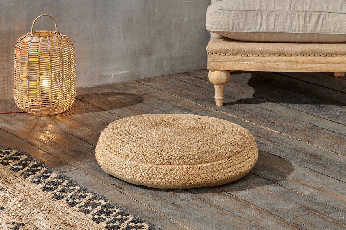 Nkuku Furniture Braided Hemp Pouf - Natural (Available from 26th July)