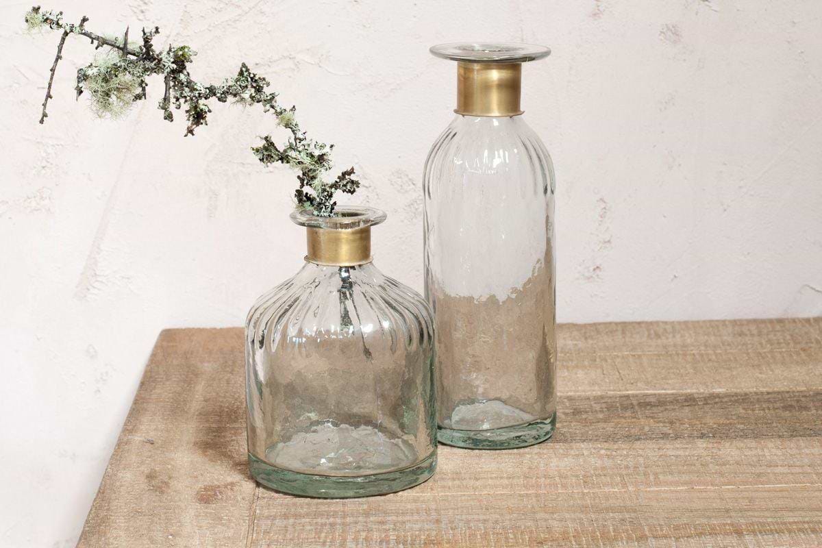 Nkuku Vases & Planters Chara Hammered Bottle - Lines