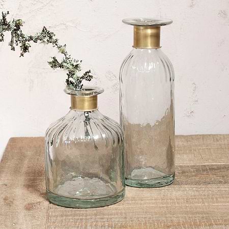 Nkuku Vases & Planters Chara Hammered Bottle - Lines