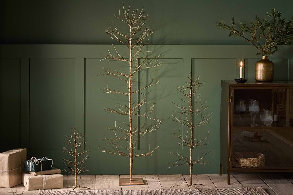 Nkuku CHRISTMAS DECORATIONS Charida Base Wire Tree - Brass - Extra Large