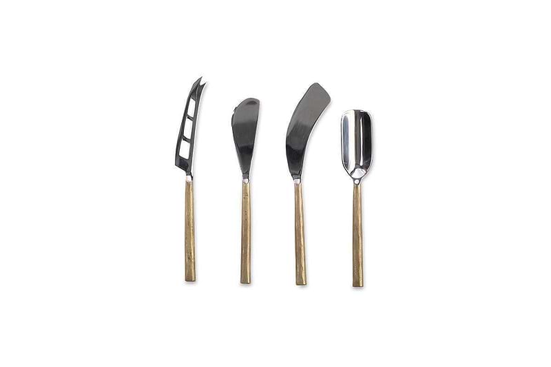 Nkuku Tableware Darsa Cheese Knife Set - Brushed Gold - (Set of 4)