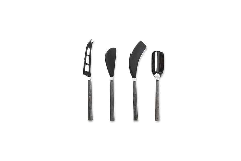 Nkuku Tableware Darsa Cheese Knife Set - Brushed Silver - (Set of 4)