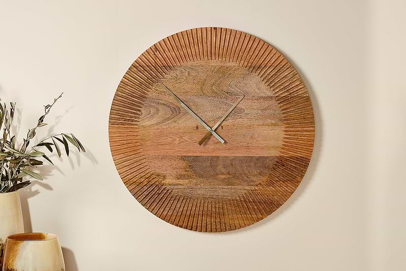 nkuku MIRRORS WALL ART & CLOCKS Eady Mango Wood Clock - Large
