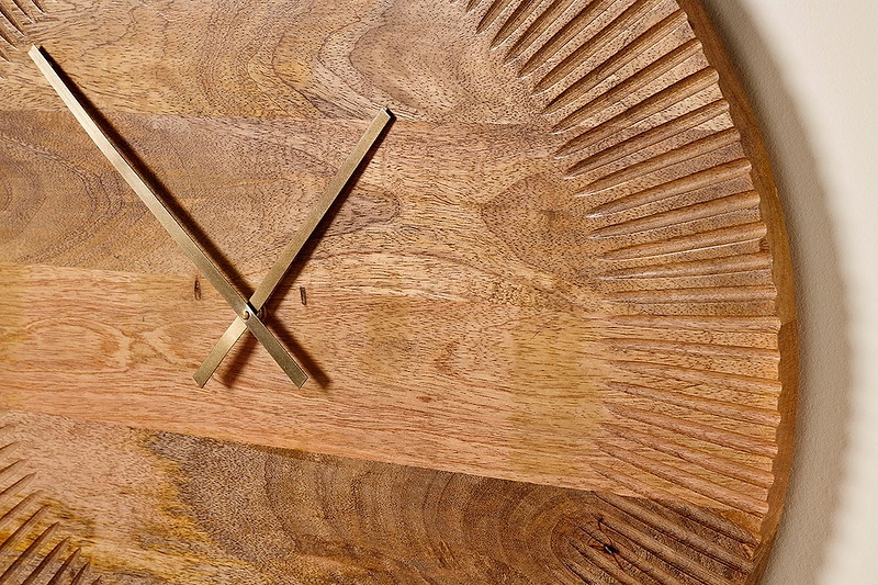 nkuku MIRRORS WALL ART & CLOCKS Eady Mango Wood Clock - Small