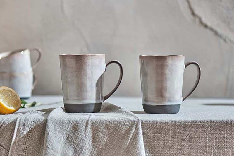 Nkuku Tableware Edo Large Mug - Slate (Set of 2)