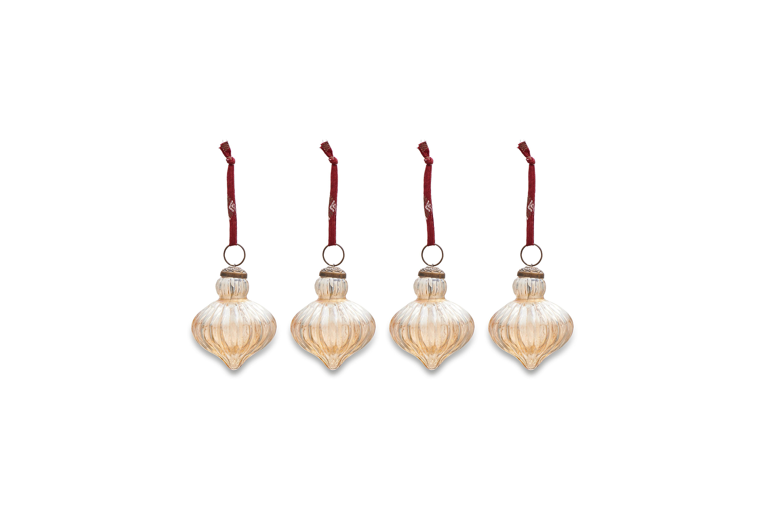 Nkuku Christmas Decorations Eliza Baubles - Gold Lustre (Set of 4)