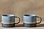 Nkuku TABLEWARE Enesta Dipped Mug - Dusty Blue - Set Of 2