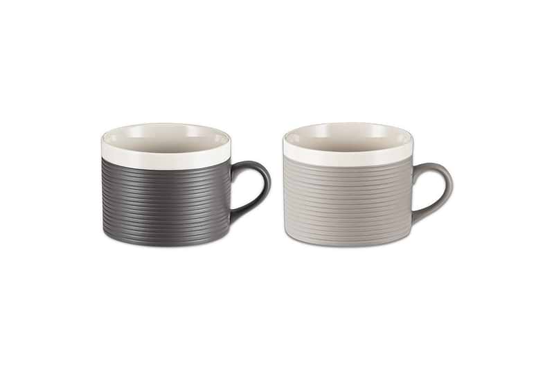nkuku TABLEWARE Faiz Mug - Charcoal & Grey - Set of 2