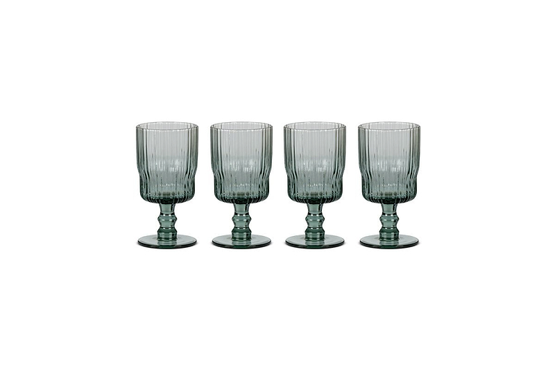 nkuku GLASSWARE Fali Wine Glass - Blue - Set of 4