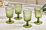nkuku GLASSWARE Fali Wine Glass - Olive - Set of 4