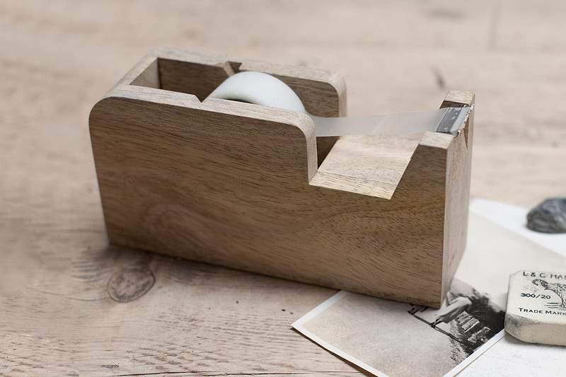 Nkuku Desk Accessories Hansa Wooden Tape Dispenser