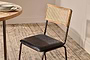 nkuku CHAIRS STOOLS & BENCHES Iswa Leather And Cane Dining Chair - Black
