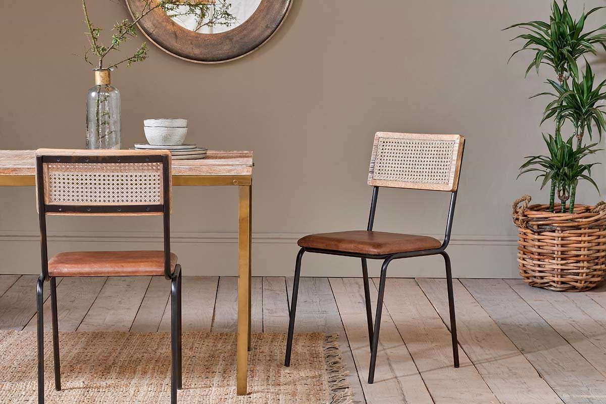 Leather cheap wicker chair